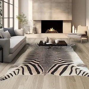 Photo 1 of Large Zebra Rug 10x8 ft Western Decor Washable Rug