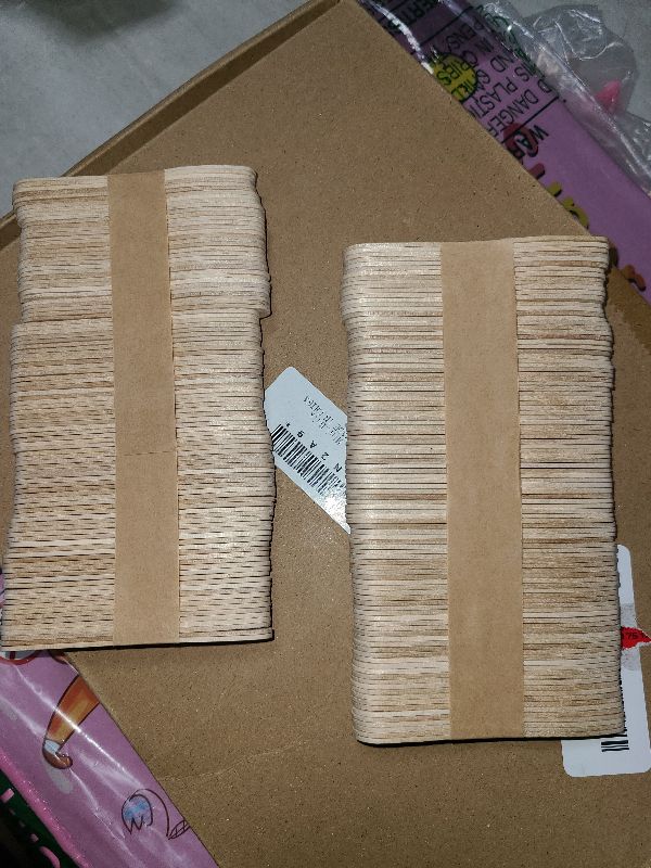 Photo 1 of 100pcs Ice Cream Popsicle Stick Wood Ice Cream Sticks Homemade Ice Cream Spoon Popsicle Accessories