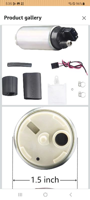 Photo 1 of 255LPH Electric Fuel Pump High Performance Replace Walbro GSS342 with Installation Kits