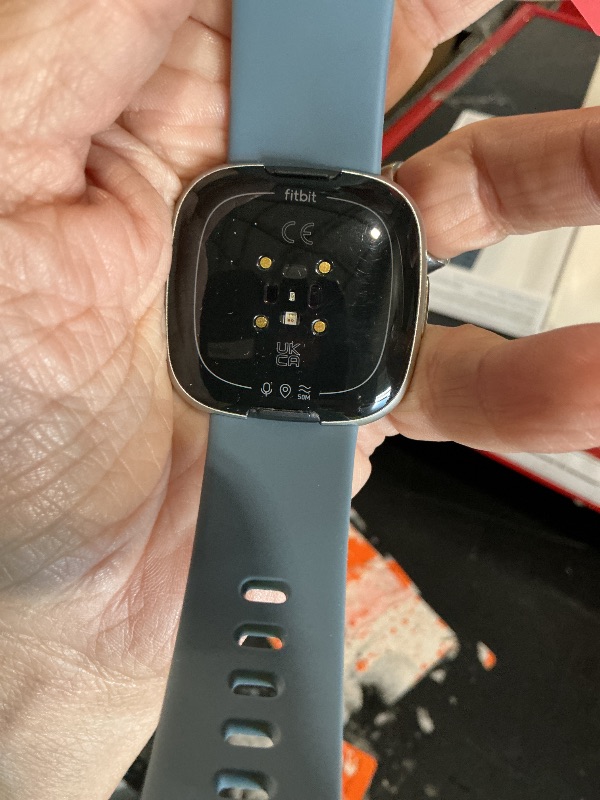 View 2 of Google Fitbit Versa 4 Fitness Smartwatch, - Waterfall Blue/Platinum