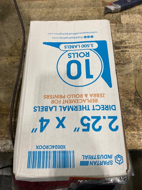 View 2 of 2.25" X 4" Direct Thermal Labels (3500 Count, 10 Rolls)