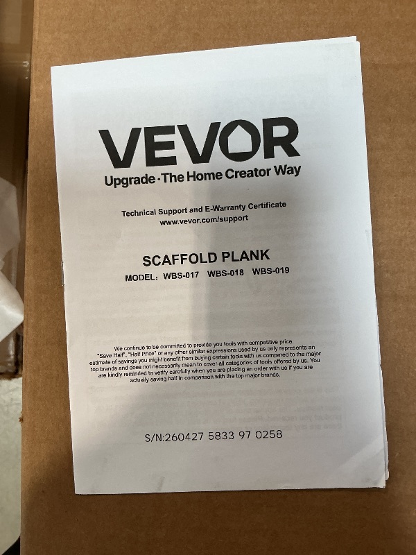 Photo 1 of VEVOR Aluminum Telescoping Work Plank 9-15FT