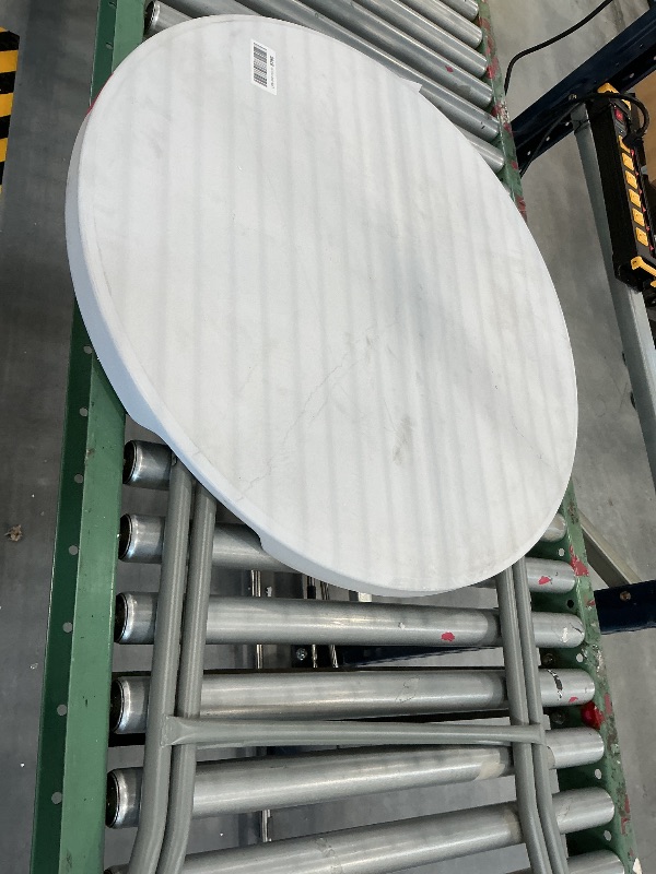 Photo 1 of BTEXPERT 32" Round Folding Bar Table - White Granite Plastic