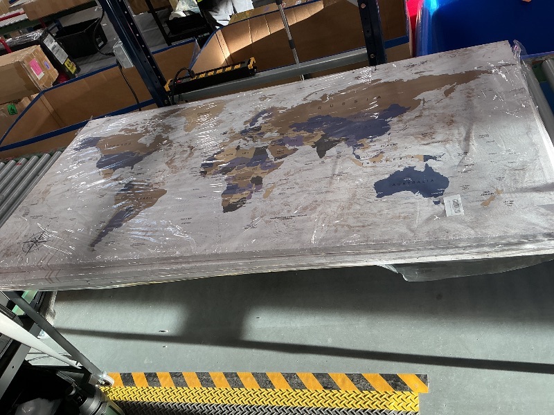 View 2 of ZEYDRT World Map Canvas Wall Art 36"x71"