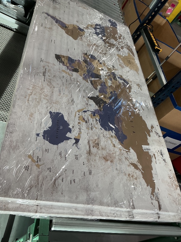 Photo 1 of ZEYDRT World Map Canvas Wall Art 36"x71"