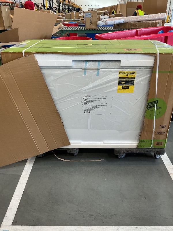 Photo 1 of 14 cu ft Chest Freezer - White, Large Storage for Families, Space-Saving Flat Back, Front Drain, Garage Ready - By Hamilton Beach