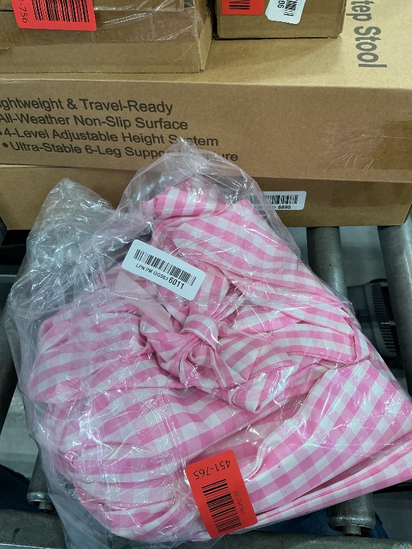 View 2 of Vibzox Pink Checkered Bow Decor 2 Pack, Large Small Size Bow Wall Decor