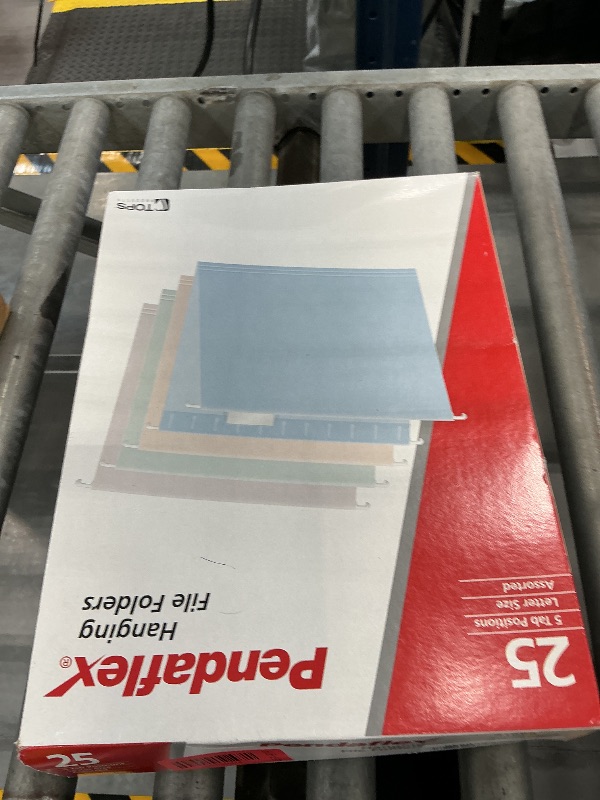 Photo 1 of Pendaflex Hanging File Folders, 25 Pack, Letter Size (8.5" x 11"), Assorted Colors: Khaki, Peach, Light Blue, Light Green, 5 Tab Positions, Reinforced, Includes Tabs and Inserts, Durable Hanging Files