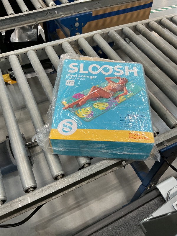 Photo 1 of Sloosh Inflatable Pool Floats Raft - XL Fabric Covered Pool Mat Lounger Floaties for Adults, Ultra Comfort Inflatable Water Float with Headrest for Beach Lake Swimming Pool 72"X35.7" (Light Blue)
