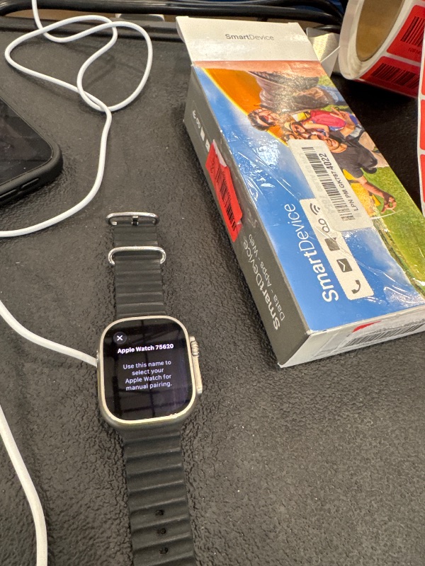 Photo 1 of Apple Watch Ultra [GPS + Cellular 49mm] Titanium Case with Midnight Ocean Band, One Size (Renewed Premium)