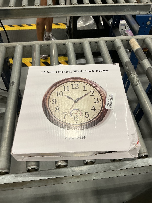 Photo 1 of Vigorwise 12" Outdoor Wall Clock with Thermometer