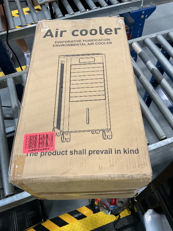 Photo 1 of Portable Evaporative Air Cooler, Quiet Windowless Swamp Cooler with 4 Ice Packs, 2 Gallon Water Tank, Remote Control, 4 Modes & 3 Speeds, Oscillating Cooling Fan for Bedroom, Living Room and Office