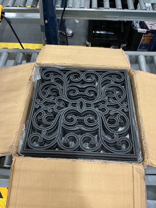Photo 1 of Pangda Rubber Stepping Stones - 8 Pcs, Black, Scroll