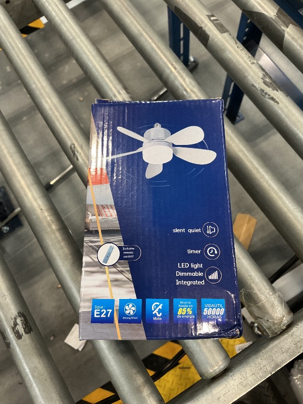 Photo 1 of ASALL White Socket Fan Light with Remote Control, 16.54" Diameter