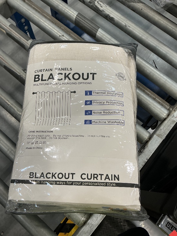 Photo 1 of 100% Blackout Linen Look Curtains - Cream