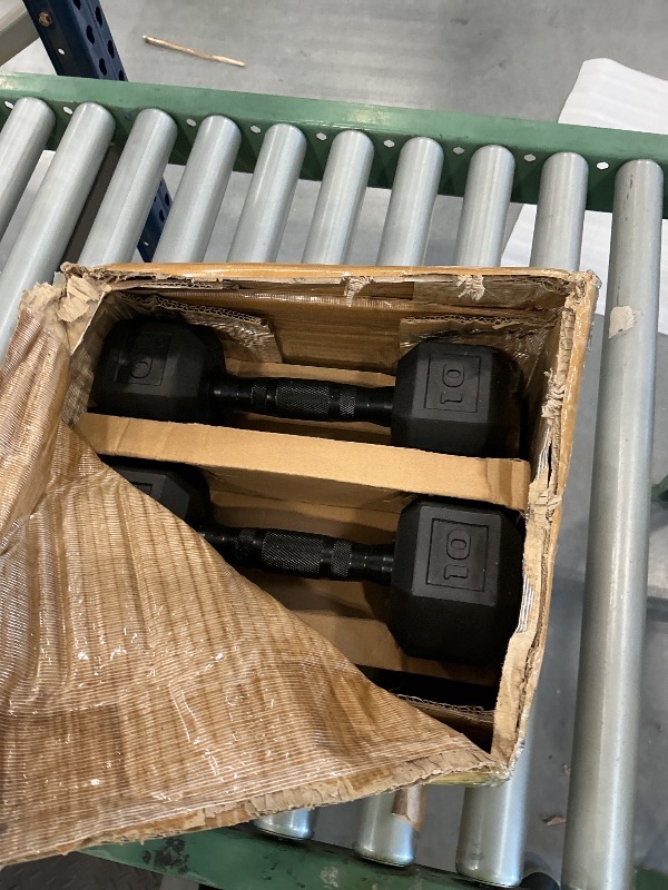 Photo 1 of CAP 210 lb Rubber Hex Dumbbell Set with Vertical Rack