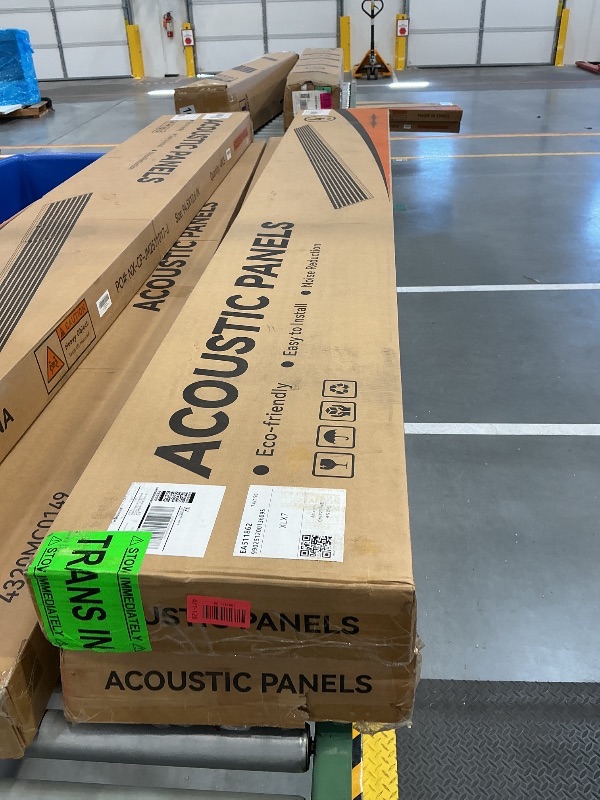 Photo 1 of MISSDAY Wood Slat Acoustic Panels 94"x12" 4 Pack Walnut
