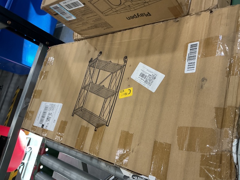 Photo 1 of COKITOO 3 Tier Foldable Storage Shelves with Wheels