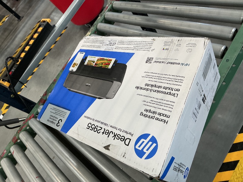 Photo 1 of HP DeskJet 2955 Wireless All-in-One Color Inkjet Printer, Scanner, Copier, Best-for-Home, 3 Month Trial of Instant Ink Included, AI-Capable (A24HJA)