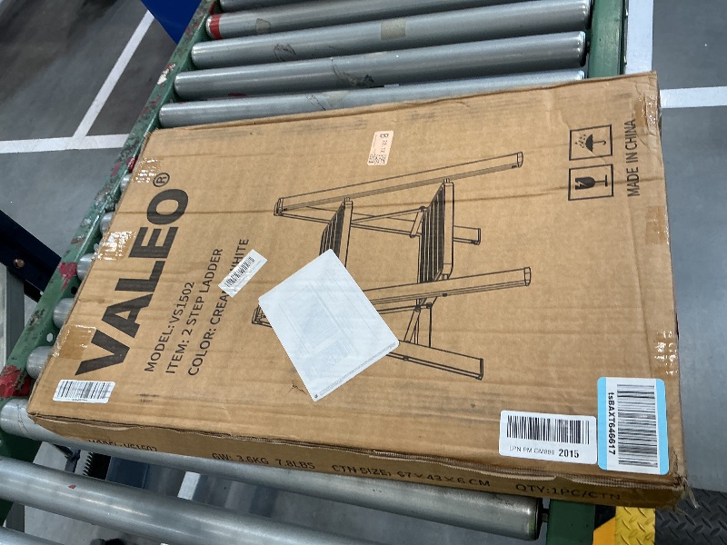 Photo 1 of Valeo 2 Step Ladder,Lightweight Folding Step Stool with Wide Anti-Slip Pedal, 330LBS Capacity, Heavy Duty,Sturdy Iron Metal Step Stool for Home, Kitchen, Closet, Adults, Cream White