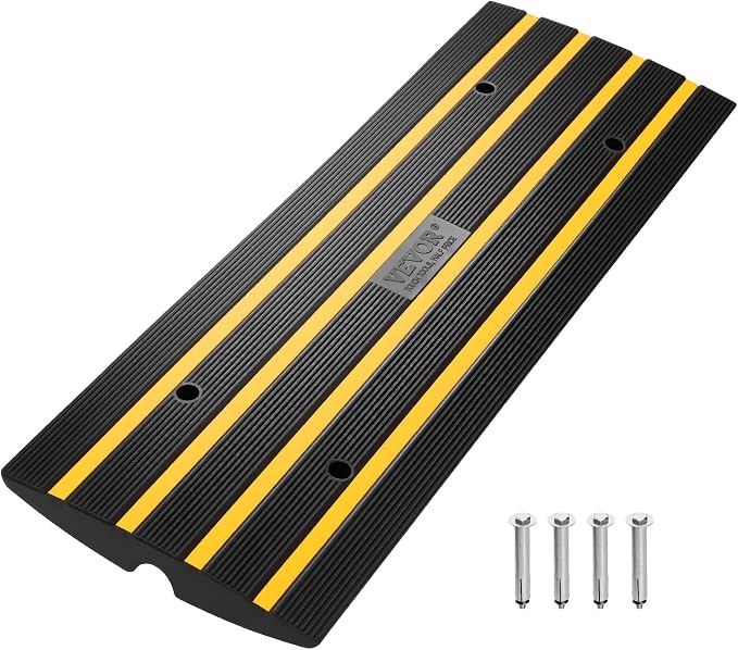 Photo 1 of VEVOR Car Driveway Rubber Curb Ramps, Heavy Duty Threshold Ramp, 2.6" High