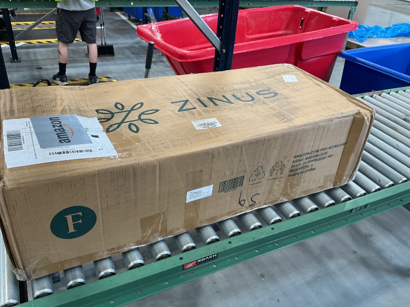 Photo 1 of Zinus Michael Upholstered Platform Bed Frame, Four Underbed Drawers, Full