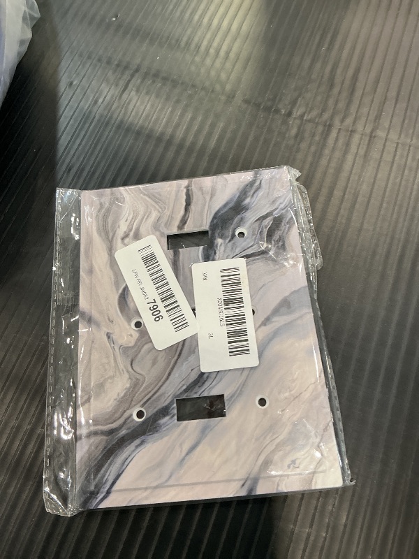 Photo 1 of Grey And White Marble Abstract Art Print Decorative Switch Plates 3 Gang Wall Plate Triple Toggle Light Switch Cover Faceplate Electrical Wall Panels for Bathroom Kitchen Decor