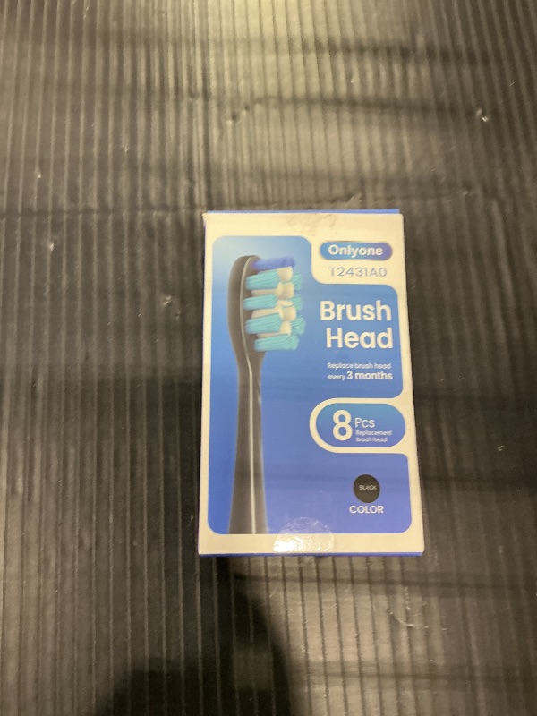 Photo 1 of Onlyone Replacement Toothbrush Heads, Black, 8 Pack