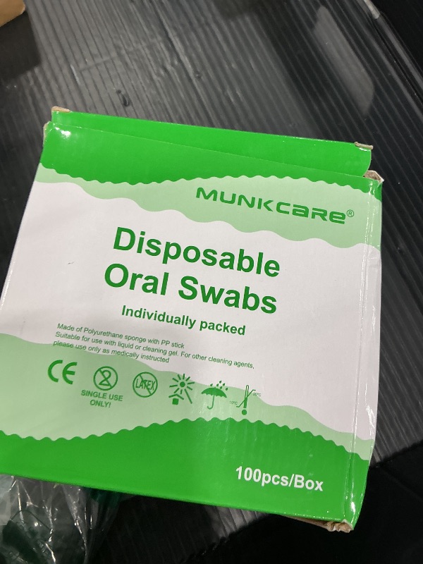 Photo 1 of MUNKCARE Oral Swabs, Disposable, Blue, 100 Count