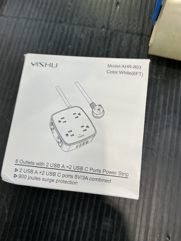 Photo 1 of YISHU Surge Protector Power Strip with 8 Outlets & 4 USB Ports, 6 Ft