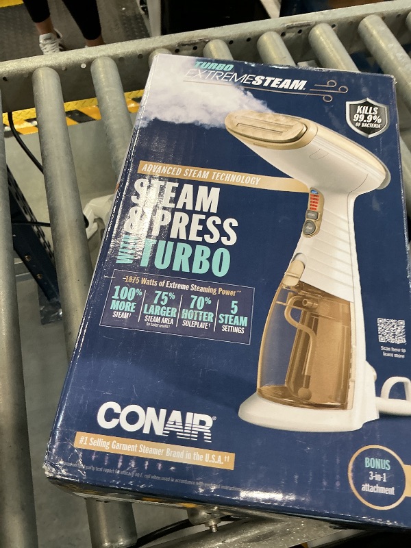 Photo 1 of Conair ExtremeSTEAM Handheld Garment Steamer - White