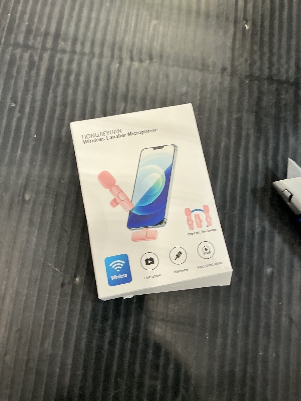 Photo 1 of HONGJIEYUAN Pink Wireless Lavalier Microphone for iPhone & Android - Mini Clip-On Mic with Noise Cancellation, 65ft Range, 8H Battery, USB-C/Lightning - for TikTok, YouTube, Podcast, Live Streaming