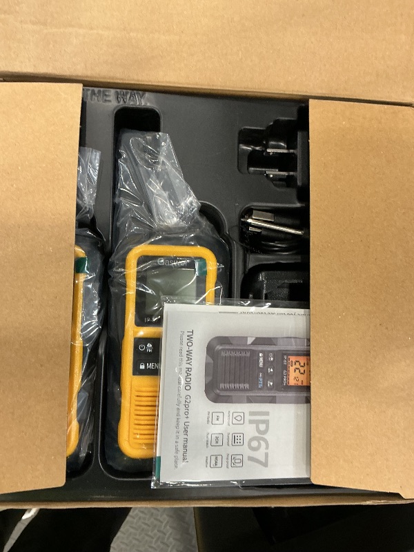 Photo 1 of Gaswei G2pro+ IP67 Waterproof Floating Walkie Talkies Long Range for Adults, Heavy Duty Walkie Talkie with Double PTT,FM Radio,SOS,NOAA Weather,VOX, Two Way Radio(Yellow,4Pack)