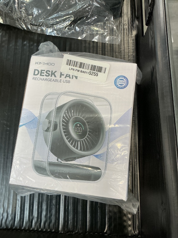Photo 1 of KIMMOO Rechargeable USB Desk Fan, 100-Speed Turbo, Black