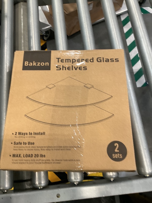 Photo 1 of Bakzon Glass Corner Shower Shelf 2 Pack