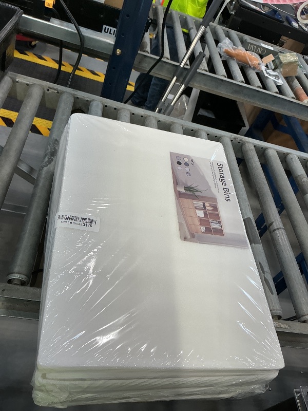 Photo 1 of White Foldable Storage Bins 4 Pack
