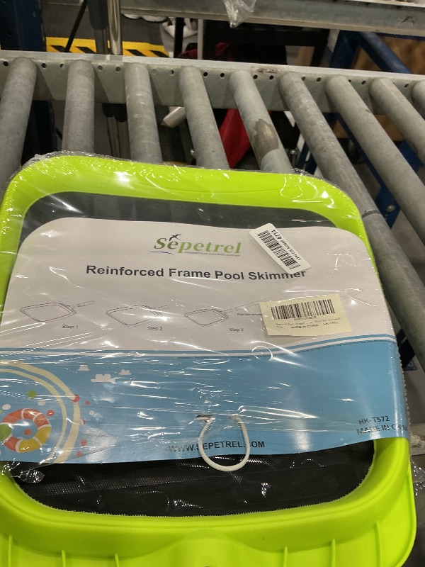 Photo 1 of Sepetrel Pool Skimmer Net - Professional Heavy Duty Reinforced Frame Nylon Flat Leaf Rake Net,for Spa Pond Swimming Pool, Cleaning Supplies and Accessories, (Pole Not Included)
