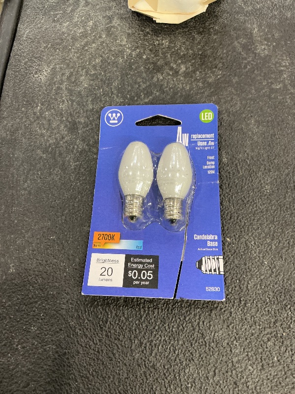 Photo 1 of Westinghouse 2-Pack C7 Frosted Filament LED Light Bulbs