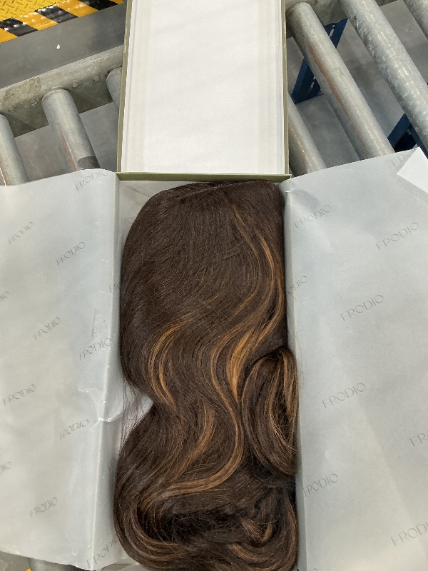 Photo 1 of Frodio Loose Body Wave Wig 24 Inch Highlight Brown