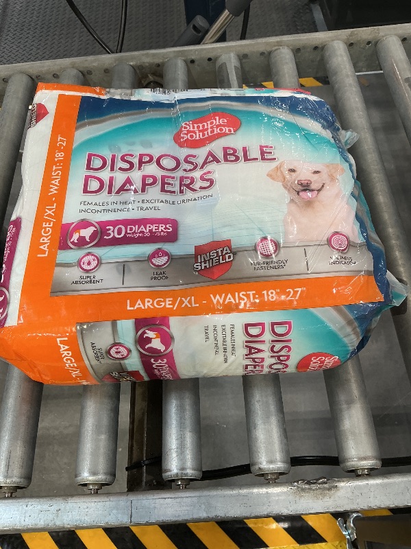Photo 1 of Simple Solution Female Dog Diapers, L/XL, 30 Count