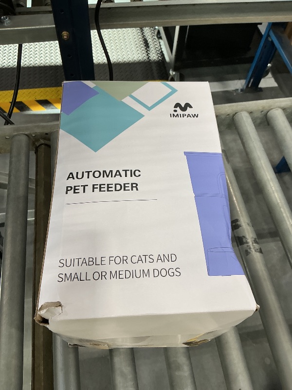 Photo 1 of IMIPAW Automatic Cat Feeders, Timed Cat Dry Food Dispenser with Desiccant Bag, Dual Power Supply, Programmable Portion Size, 6 Meals, 20 Portions Per Day, Auto Pet Feeder for Cats and Small Dog, White