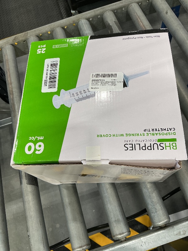 Photo 1 of BH Supplies 60mL Catheter Tip Syringes - 25 Count