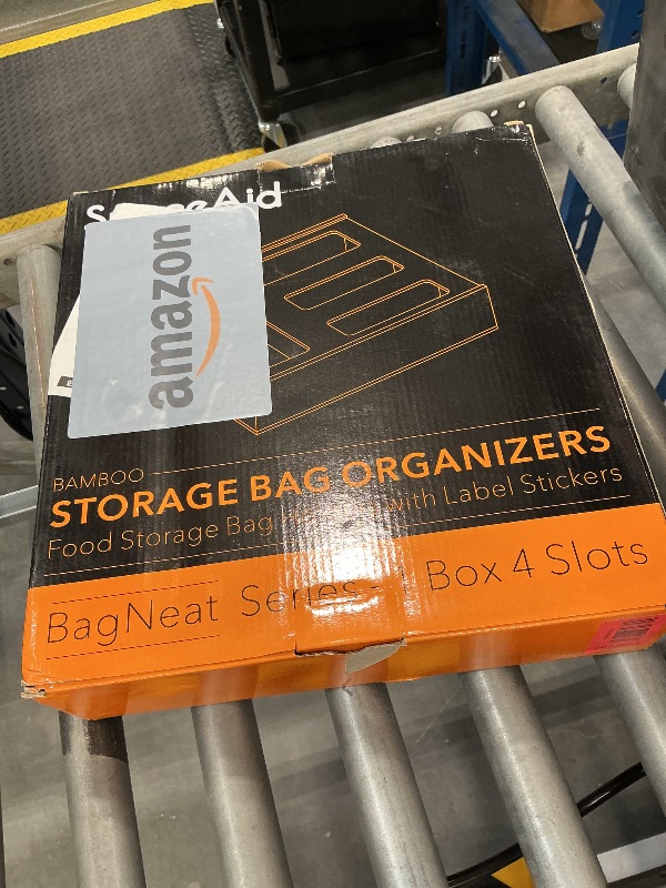 Photo 1 of SpaceAid Bamboo Bag Storage Organizer, 1 Box 4 Slots