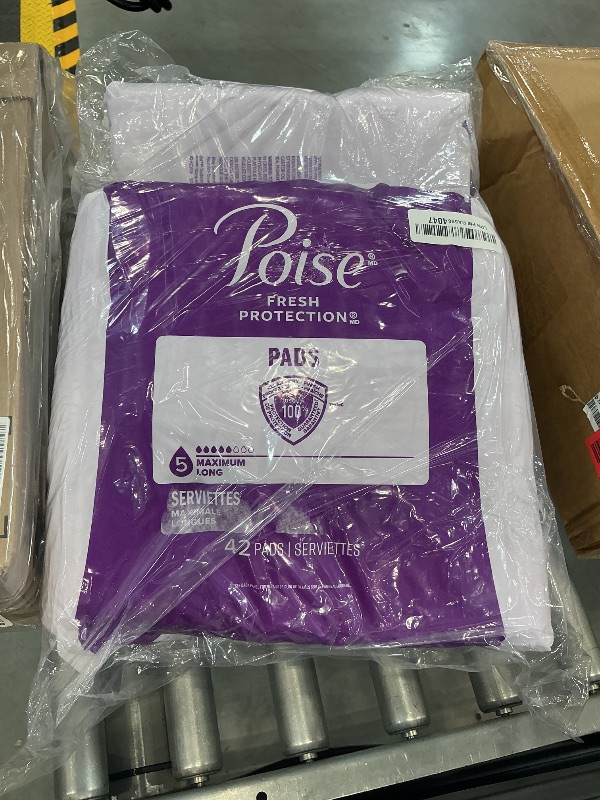 Photo 1 of Poise Incontinence Pads, 5 Drop Maximum Absorbency, Long, 84 Count