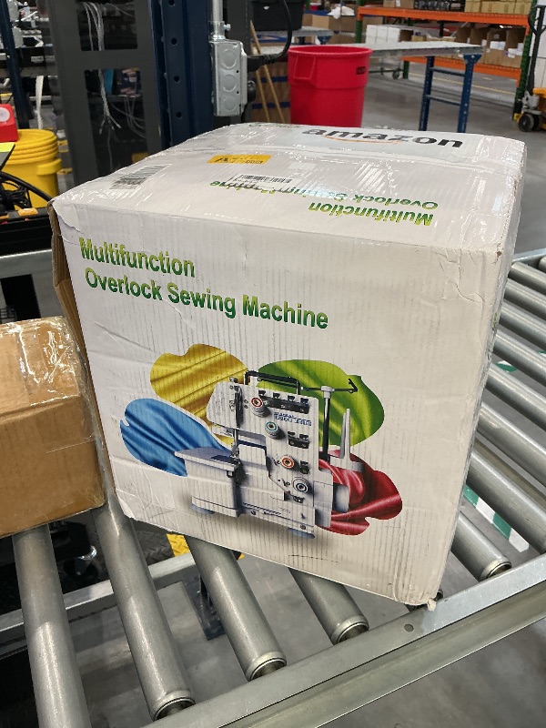 Photo 1 of Serger Overlock Sewing Machine, 3/4 Thread Heavy-Duty Metal Frame with Differential Feed, 1250 Stitches Per Minute, 12 Built-in Stitch Options, Color-Coded Threading, LED Light & Foot Pedal for Home