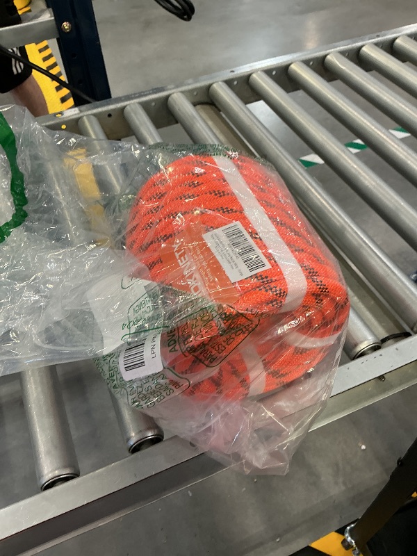 Photo 1 of Double Braided Arborist Rigging Rope - 3/8 in X 100 ft 48 Strands Rappelling Outdoor Pulling Heavy Duty Polyester Bull Rope for Swing Tree Work Camping Rescue Hiking - Orange