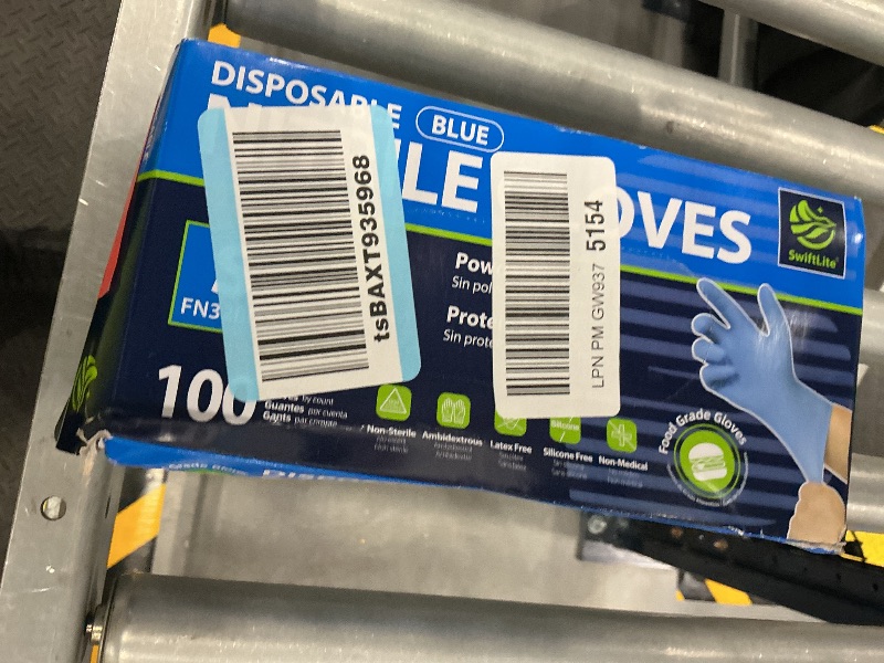 Photo 1 of SWIFTLITE Food Safe Disposable Gloves Latex Free, Blue