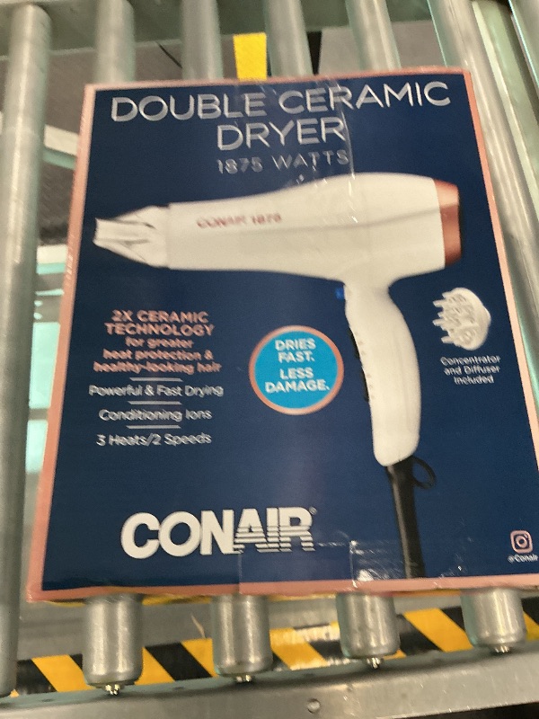 Photo 1 of Conair Double Ceramic Hair Dryer with Diffuser & Concentrator, 1875W