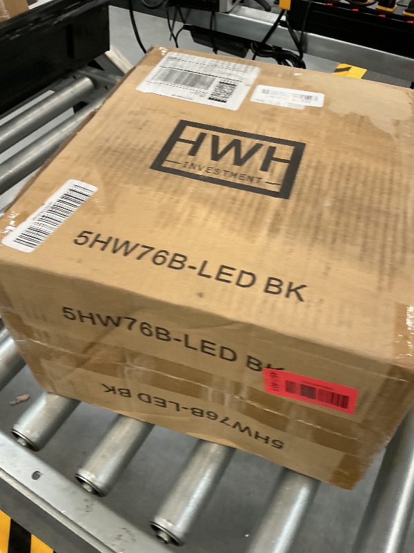 Photo 1 of HWH LED Vanity Light with Crystal Bubble Glass, Black