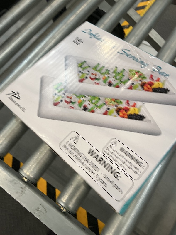 Photo 1 of Jasonwell Inflatable Serving Bars Ice Buffet Salad Serving Trays Food Drink Holder Cooler Containers Indoor Outdoor BBQ Picnic Pool Party Supplies Luau Cooler w Drain Plug